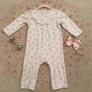 Feather Baby Pink Swan Romper